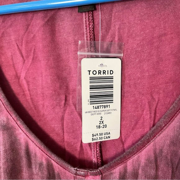 Torrid Red Fitted Flutter Sleeve Blouse - Picture 10 of 10